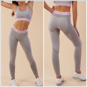 NWT Gymshark Flex light marl/grey with AQUA band